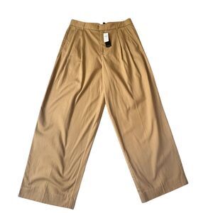 Banana Republic Women's Pledged Wide Legs Pant Brown Cotton Size 10 NWT